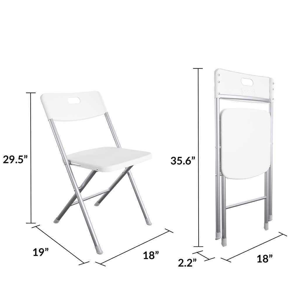 Camp Furniture Resin Seat Folding Chair White 4-Pack HKD230909