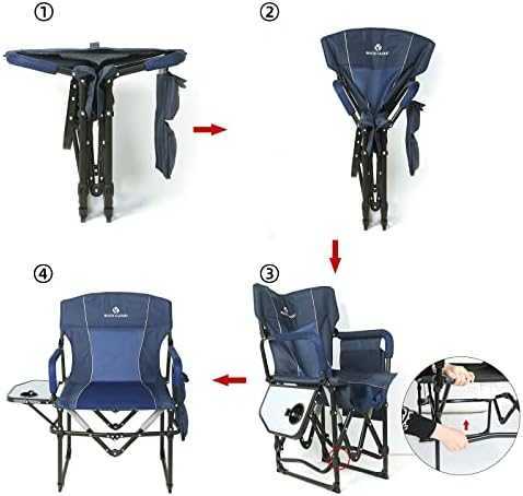 Camp Furniture Pack Folding Camping Chair med förvaringsficka och sidobord kompakt Portabla lägerstolar utomhus för läger gräsmatta vandring fiske hkd230909