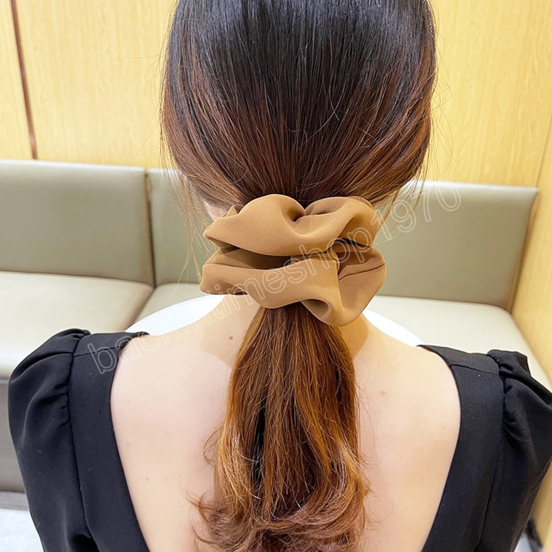 New Korean Cloth FabricScrunchie Elastic Hair Bands Solid Color Fashion Headband Ponytail Holder Hair Ties Hair Accessoires INS