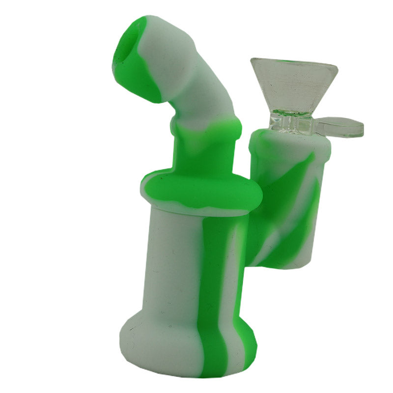 Il più nuovo mini colorato fumo tubi in silicone bong kit portatile rimovibile gorgogliatore da viaggio erba tabacco manico filtro cucchiaio ciotola piattaforme petrolifere tubo dell'acqua supporto dabber dhl