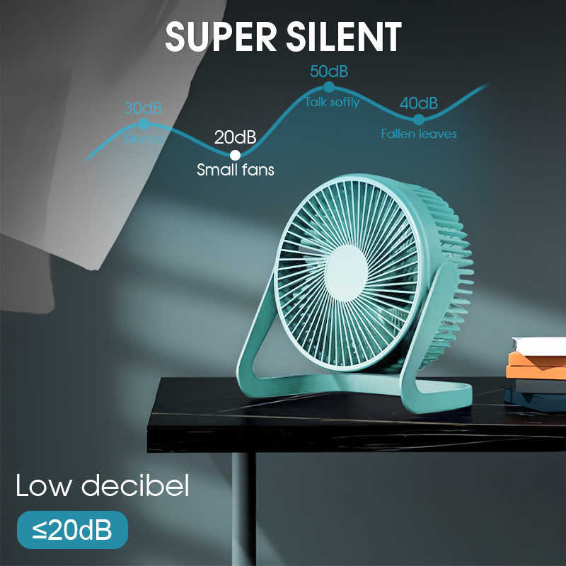 Portable Air Coolers 5 Inch USB Desktop Fan 360 Rotating Mini Adjustable Portable Electric Fan Summer Mute Air Cooler For HomeL2030905