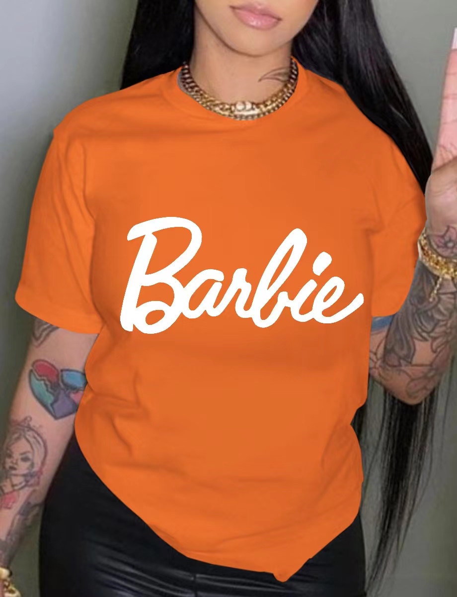 Katoenen T-shirt voor dames T-shirt met alfabetprint 100% katoenen top met logo Casual 3-kleuren T-shirt grote maat S-XXXL