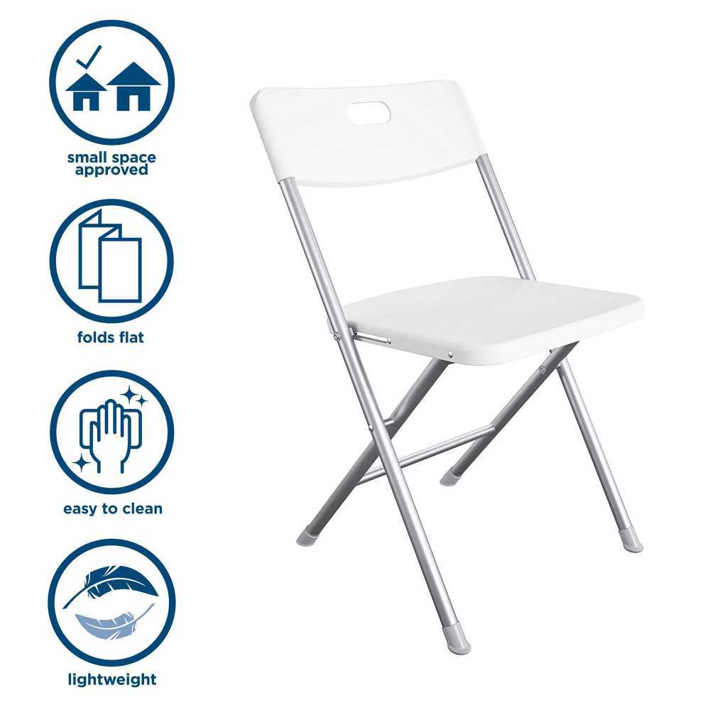 Camp Furniture Resin Seat Folding Chair White 4-Pack HKD230909