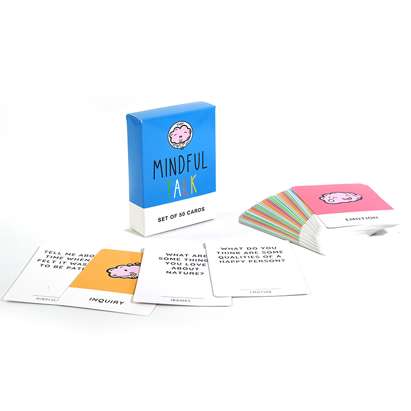 Vente en gros de cartes de conversation consciente - Jeu de 50 cartes - Jeu de l'école de pleine conscience pour enfants et parents - pour des conversations authentiques et significatives