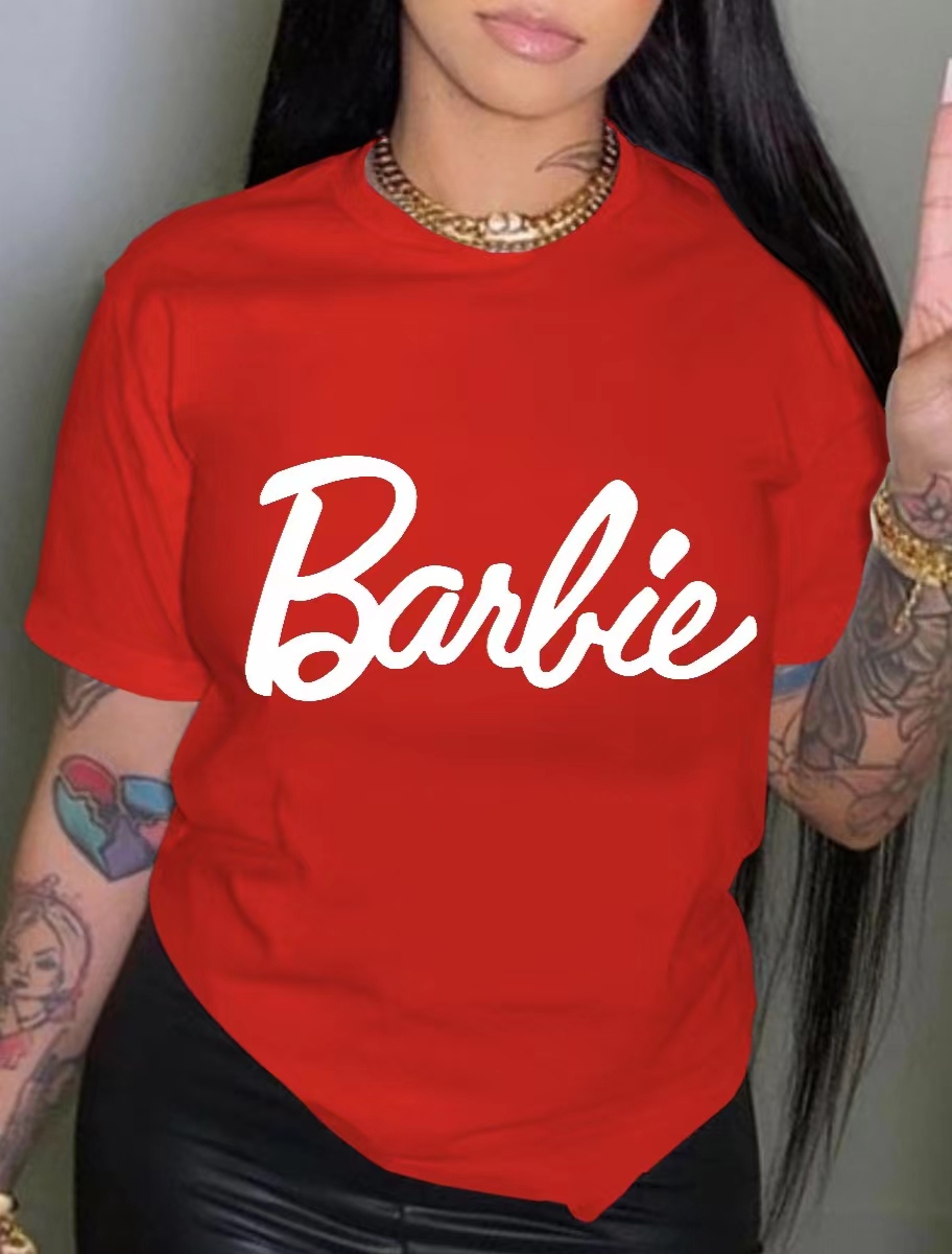 Katoenen T-shirt voor dames T-shirt met alfabetprint 100% katoenen top met logo Casual 3-kleuren T-shirt grote maat S-XXXL