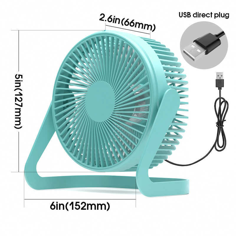 Portable Air Coolers 5 Inch USB Desktop Fan 360 Rotating Mini Adjustable Portable Electric Fan Summer Mute Air Cooler For HomeL2030905