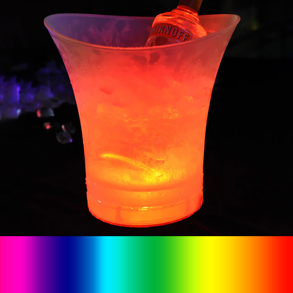 5L LED Ice Bucket Waterproof Plastic Light Up Champagne Beer Buckets For Bars Nightclubs Night Party