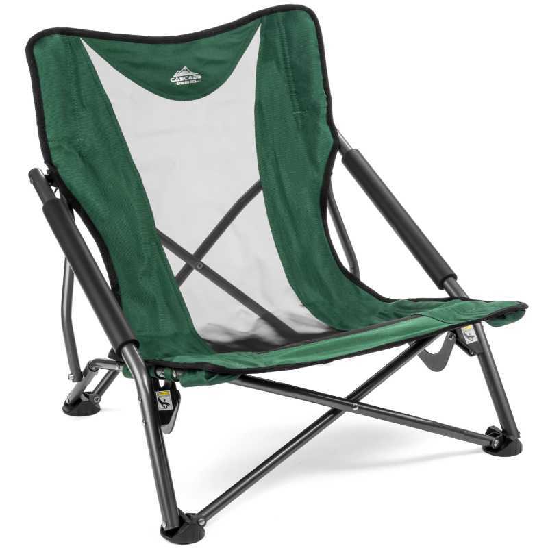 Camp Furniture Cascade Mountain Tech Chaise de camping pliante compacte à profil bas avec étui de transport - Chaise inclinable d'extérieur verte HKD230909