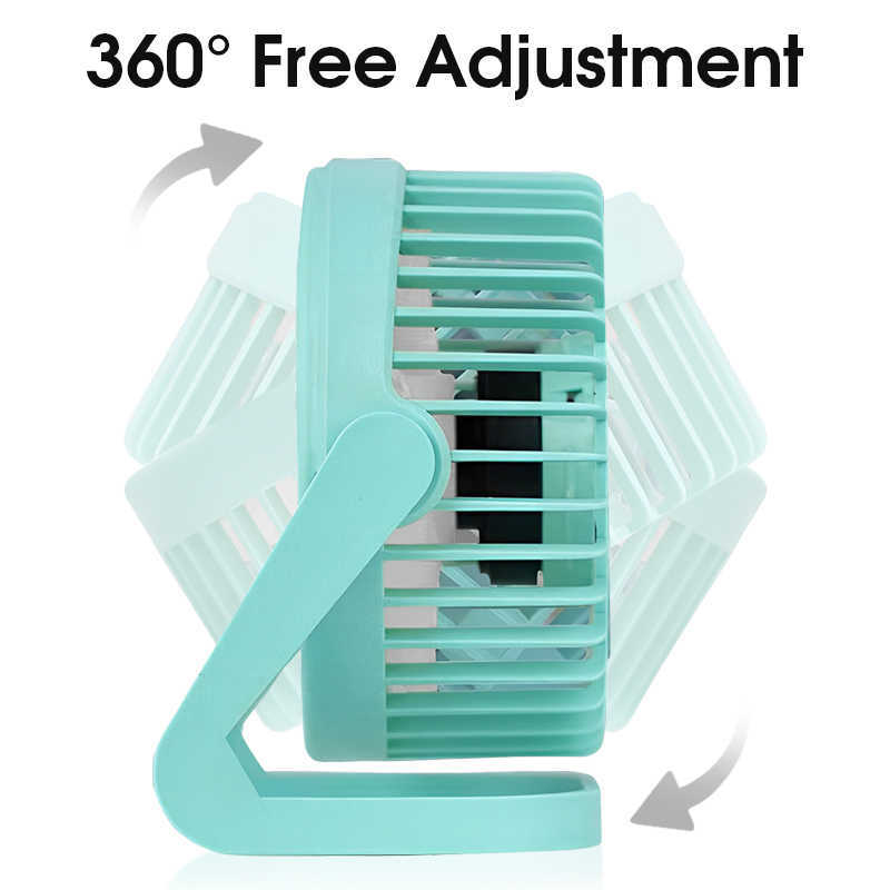 Refroidisseurs d'air portables 5 pouces USB ventilateur de bureau 360 rotatif Mini ventilateur électrique Portable réglable été muet refroidisseur d'air pour la maison L2030905