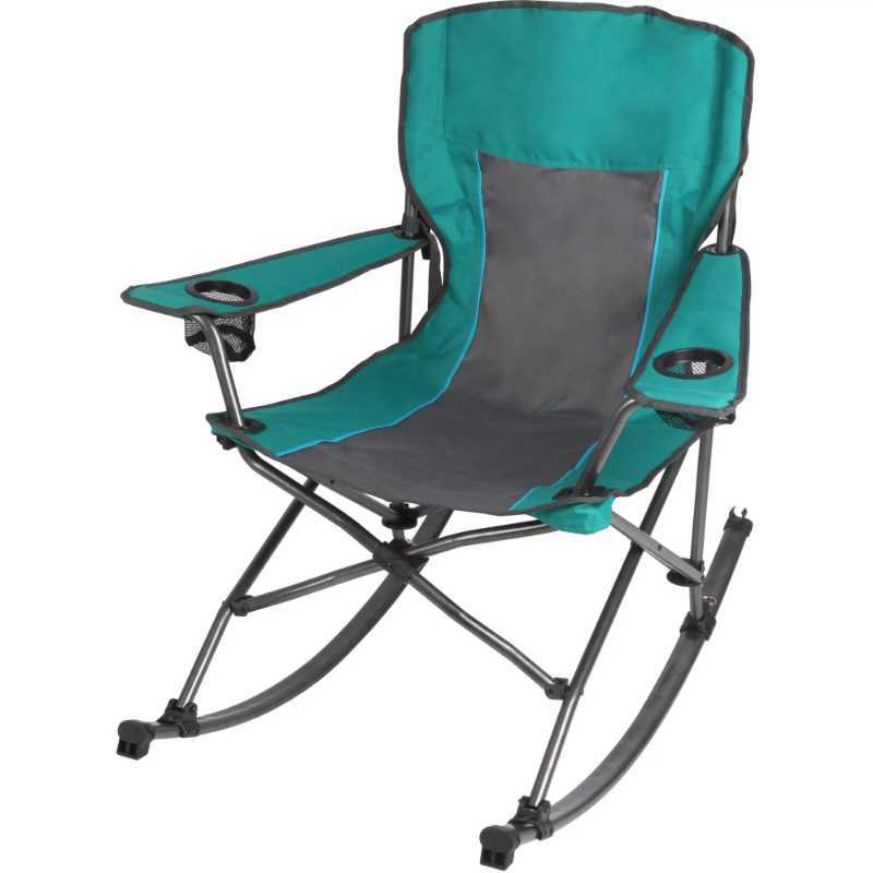 Camp Furniture Ozark Trail Foldable Comfort Camping Rocking Chair Green 300 lbs Capacity Adult beach chair foldable HKD230909