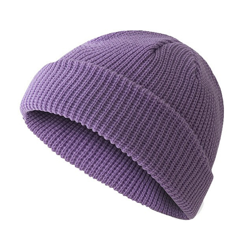 Cool Beanie Chapeau Côtelé Acrylique Tricoté À Revers Hiver Chaud Cap Court Casual Crâne Cheveux Bonnet Baggy Gorro Pour Adulte Hommes Femmes Cadeau