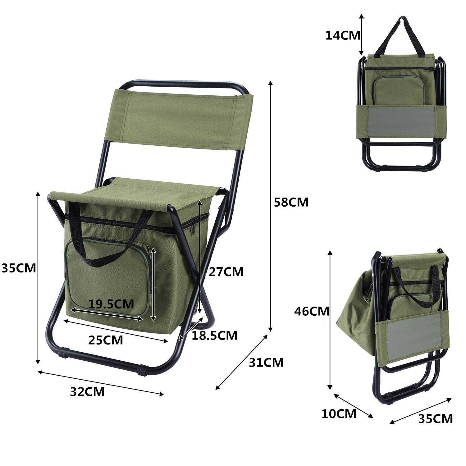 Camp Furniture Multifunctional Folding Chair Outdoor Camping Portable Backrest Ice Pack Chair Barbecue Heat Preservation Bag Fishing Stools HKD230909