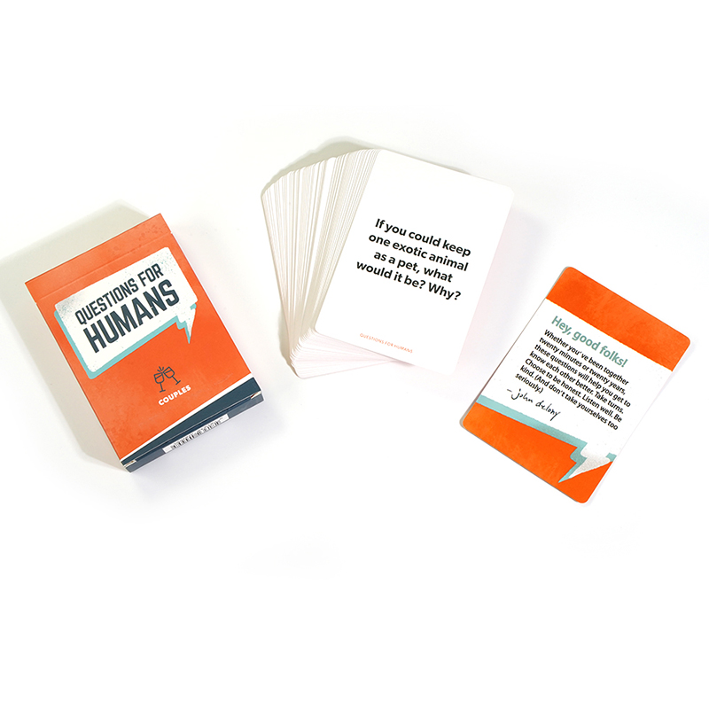 Preguntas al por mayor para parejas humanas Editon juego de cartas para citas nocturnas para adultos juego de Borad para mejores amigos
