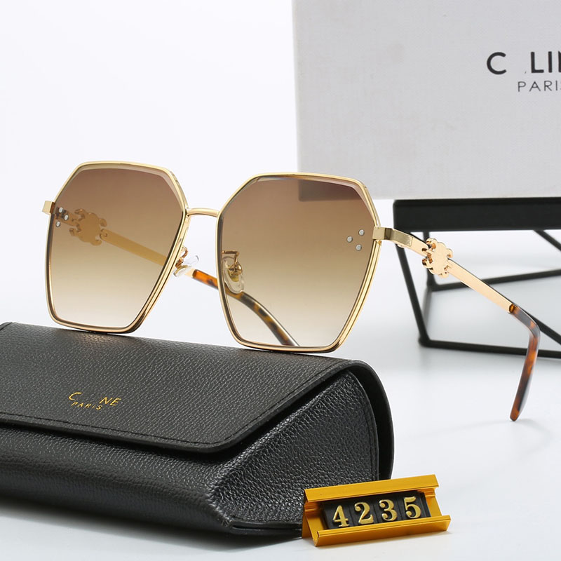 Luxuriöse Designer-Sonnenbrille für Damen, Triomphe, transparente Brille mit dünnem Rahmen, personalisiertes Rahmendesign, Autobrille, Strand-Polarbrille mit Sonnenbrillenetui