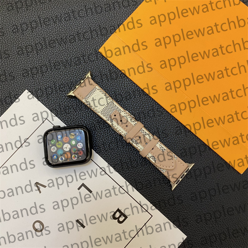 Bracelet de montre Apple Watch en cuir véritable de luxe pour Apple Watch Ultra Series 8 3 4 5 6 7 9 SE iWatch Bands 38 mm 44 mm 45 mm 49 mm 40 mm 42 mm Designer Spliced Smart Straps