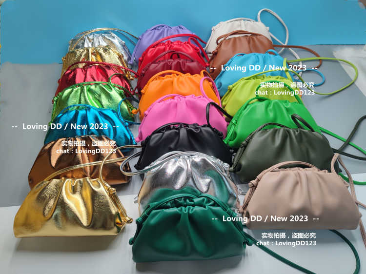 ABV Designer Totebag Mini Jodei Candy Bright Cloud Bag Gold Silver Dumpling Bag Honey Bungee Bag Hand Hold Cross Body