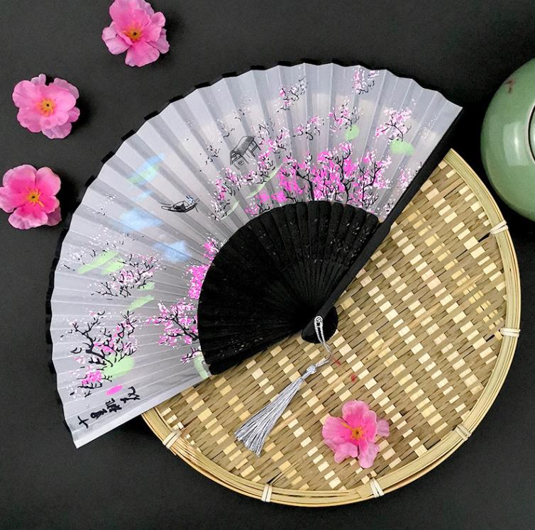 Bamboe Bloem Vouw Hand Fans Bruiloft Chinese Stijl Zijden Fan Kinderen Antieke Vouwen Fan Gift Vintage Feestartikelen SN5279