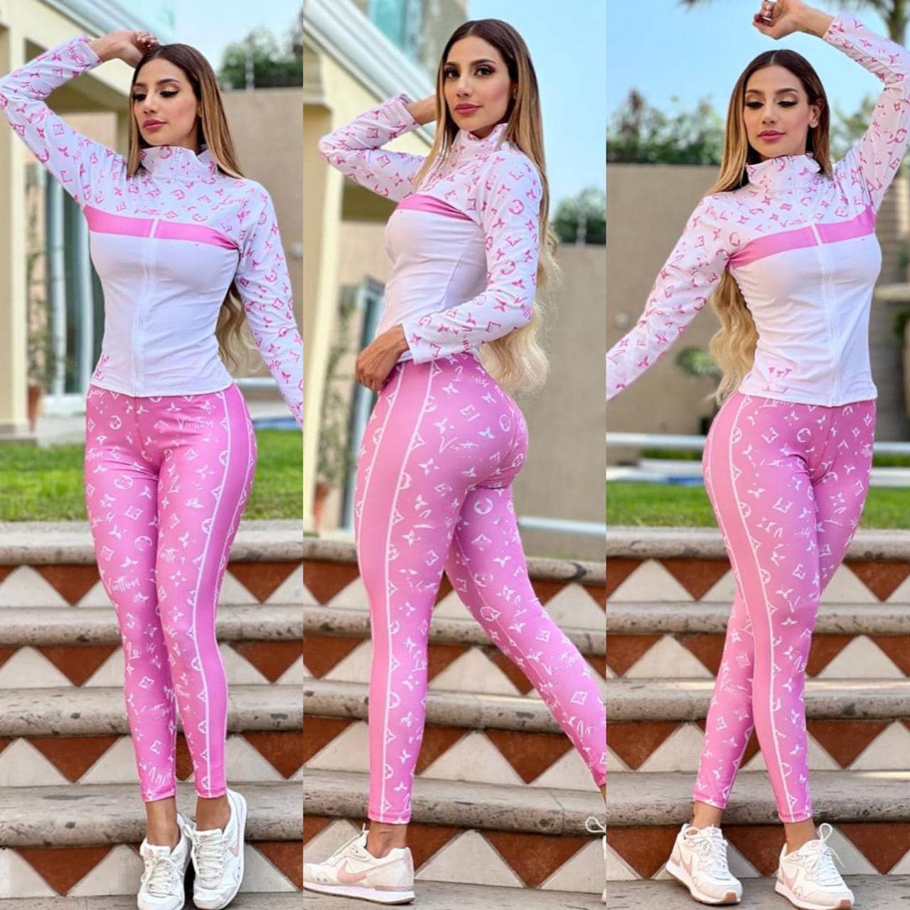 Jacket and Bottoms Two Piece Pants Outfit Women Fashion Zipper Sweatshirt and Pant Sets Free Ship