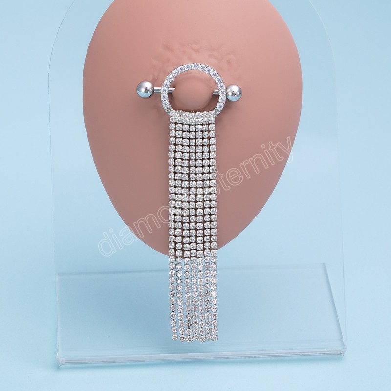 2 pezzi nappe ciondolo anello capezzolo piercing zircone lucido bilanciere in acciaio inossidabile barra scudo il seno le donne gioielli sexy il corpo