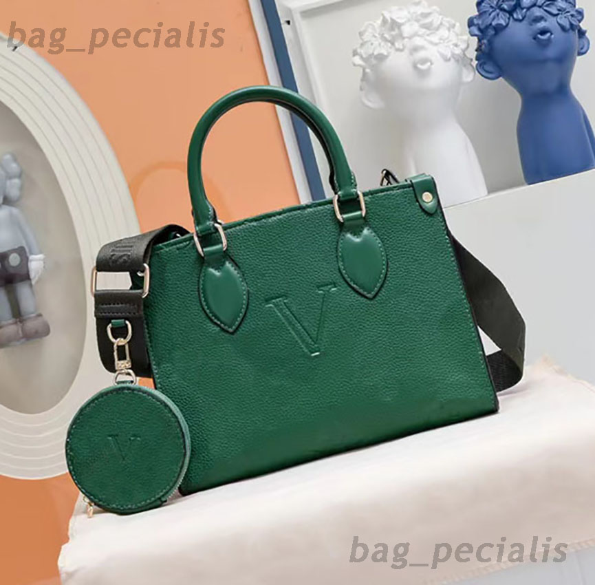 Tote Bag Vintage retro Designer  The Go large Leather Handbag with small coin Purse Letter Embossing large capacity travel bag 25CM 33CM 35CM