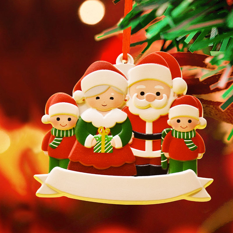 Рождественский семейный кулон из смолы, подарок, декор комнаты, сделай сам, рукописное имя, рождественские украшения Санта-Клауса