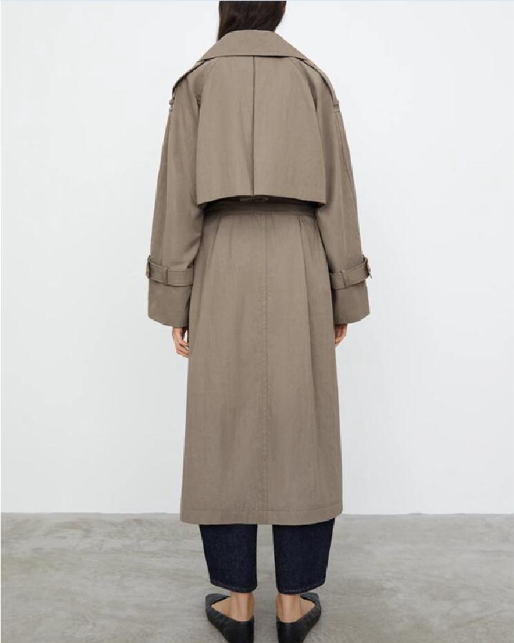 24-Хепберн-ветровка, пальто Toteme, женская свободная двубортная ветровка средней длины, пальто