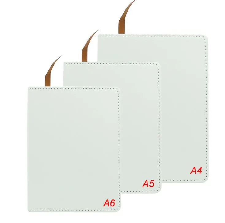 Blank Sublimation Notepads A4 A5 A6 Sublimation PU Leather Cover Soft Surface Notebook Hot transfer Printing Blank DIY Gifts sxmy30