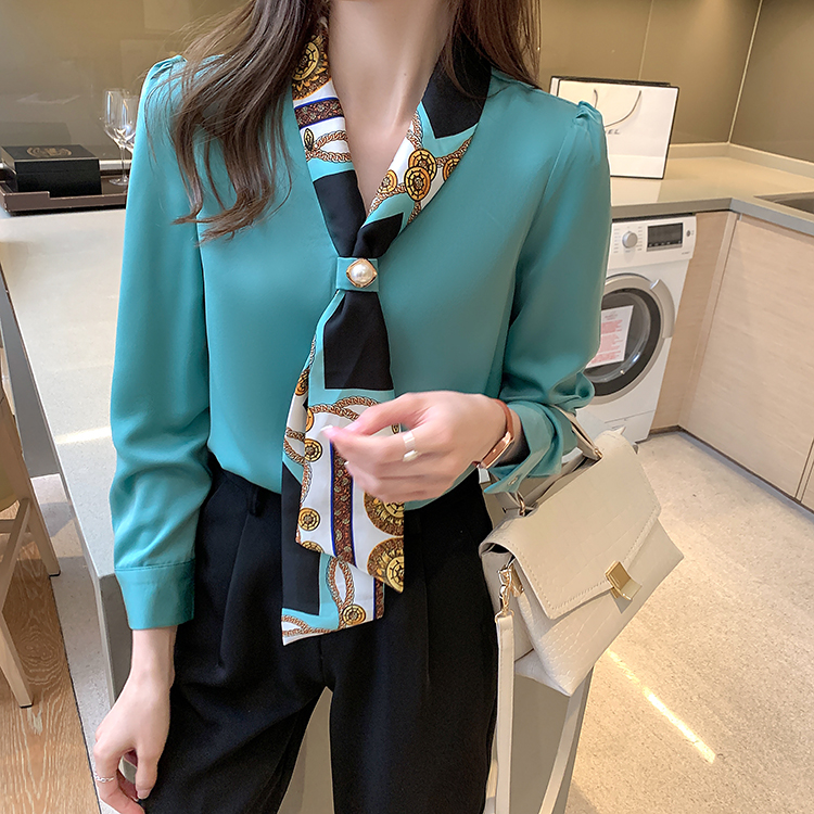 Women's Blouses Spring Chiffon Simple Office Lady Blouse Female Shirt Bow Tops Long Sleeve Casual Korean OL Loose Blouses Women 2024