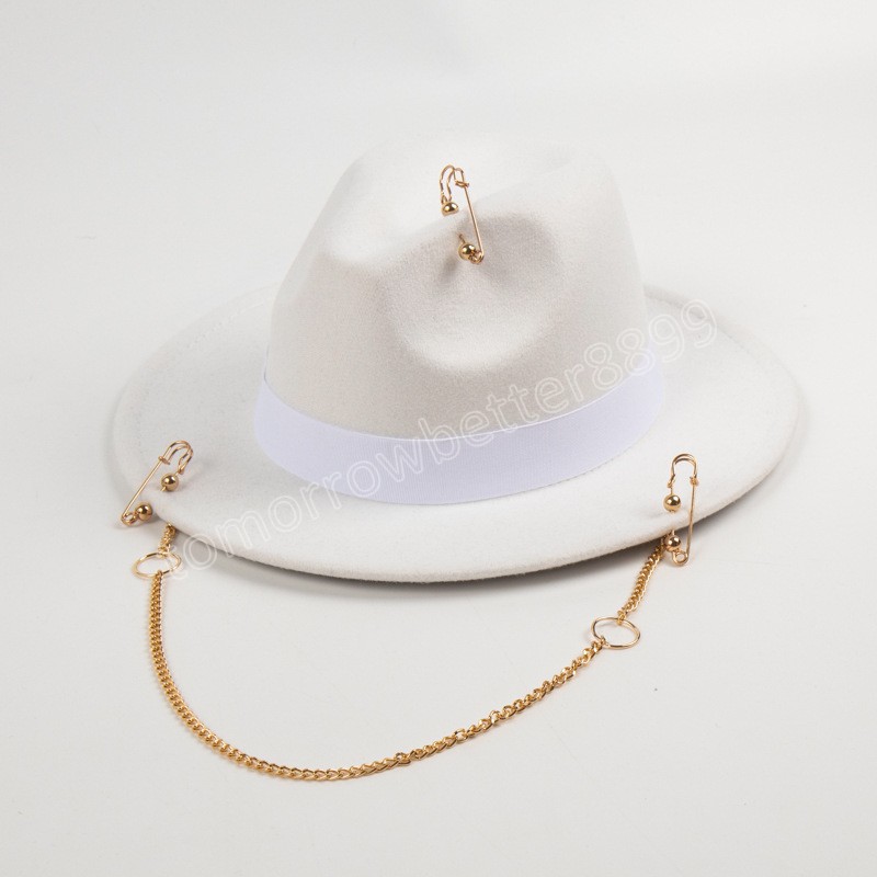 Chapeaux Fedora rétro pour femmes et hommes, épingles de design à la mode, chapeaux de Jazz en feutre, automne hiver, casquette formelle de mariage élégante