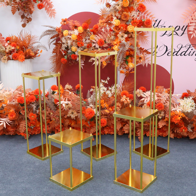 Çiçek Zemin Vazo Tutucu Modern Metal Sütun Düğün Partisi Centerpieces Dekor İçin Çiçek Standı