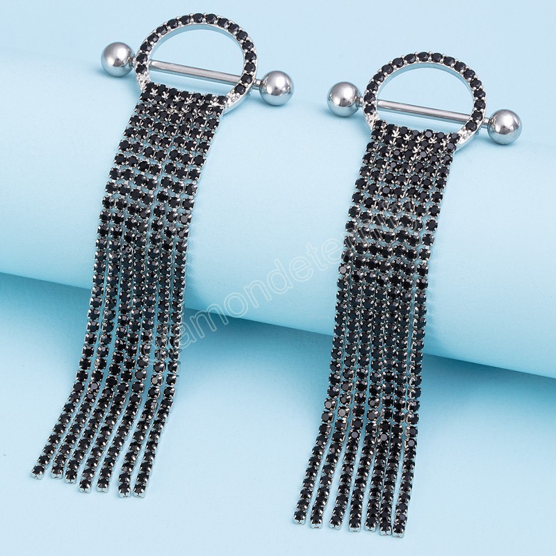 2 pezzi nappe ciondolo anello capezzolo piercing zircone lucido bilanciere in acciaio inossidabile barra scudo il seno le donne gioielli sexy il corpo