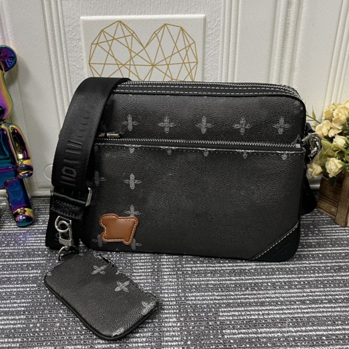 Designer Bag Fashion Shoulder Bag Top Leather Classic Embossed Three Piece Men's Crossbody Bag Travel Bag Men's Envelope Bag Coin Purse Large Shoulder Strap Removable