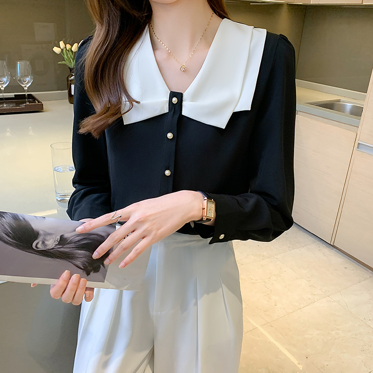 Blusas femininas camisas simples outono elegante blusas de peito único novo coreano solto casual camisas vintage ol escritório 190d