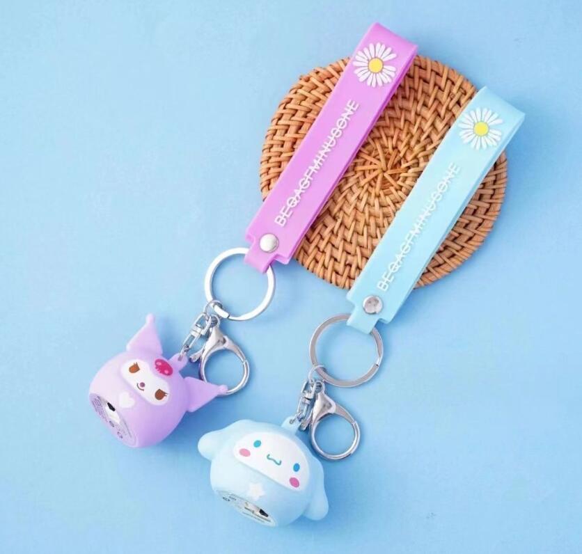 Cartoon Lighting Kuromi Cinnamoroll Charms Biżuter Buinry Blak Blak Bluckpack Key Ring Akcesoria