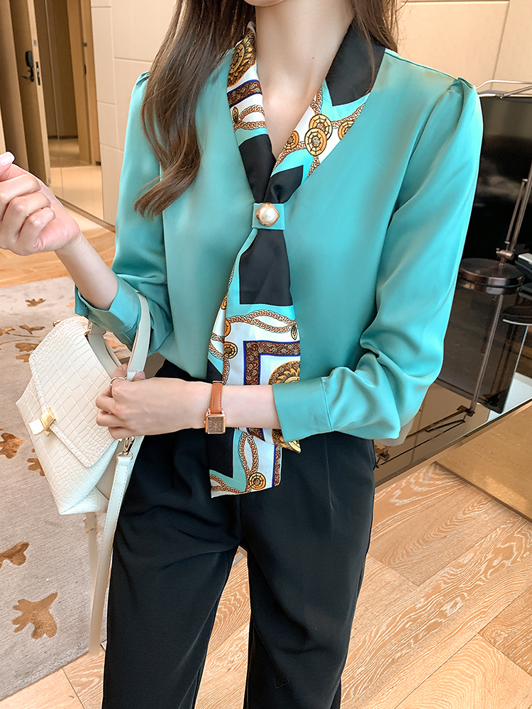 Women's Blouses Spring Chiffon Simple Office Lady Blouse Female Shirt Bow Tops Long Sleeve Casual Korean OL Loose Blouses Women 2024