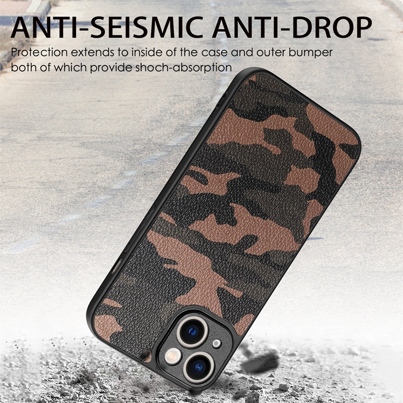 Camouflage PU Leather Cases For Iphone 15 Plus 14 Pro Max 13 12 11 XR XS X 8 6 7 Iphone15 Army Military Camo Hard PC Plastic Soft TPU Mobile Smart Phone Back Cover Skin