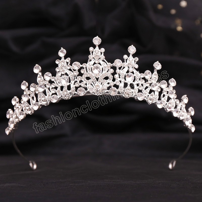 Bruiloft Bruidsjurk Kristal Kleine Kroon Voor Vrouwen Meisjes Eenvoudige Koreaanse Tiara Kroon Haar Jurk Sieraden Accessoires