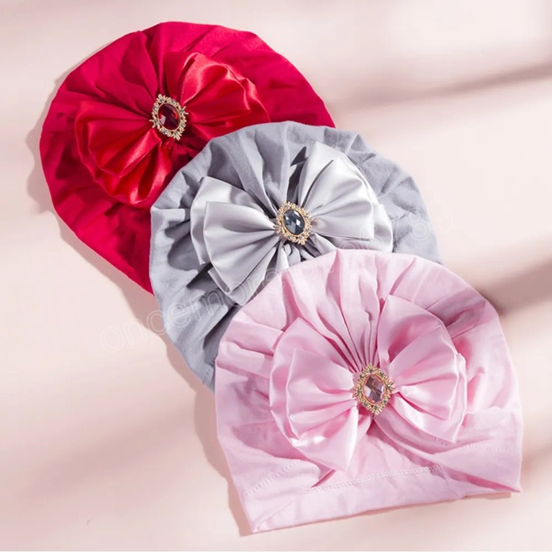 Soft Skin-friendly Infant Hats Baby Beanie Cap Girls Turban Bowknot Caps Newborn Headwrap Fashion Indian Hat