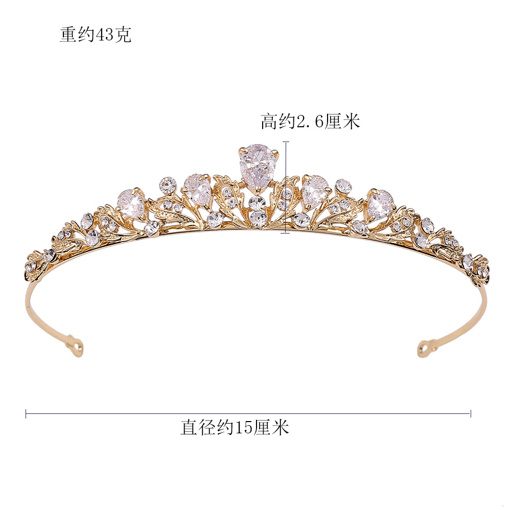 Fashion Zircon Bridal Tiara Headpiece Silver Color Crystal Wedding Couronne Accessoires de cheveux Femme Femme Righestone Couronnes