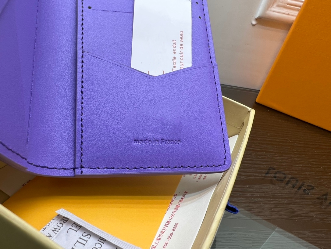 Luxury Designer Women Purple Wallets Unisex Embossed Letter Multiple Wallets Orange Card Holders Brand Men