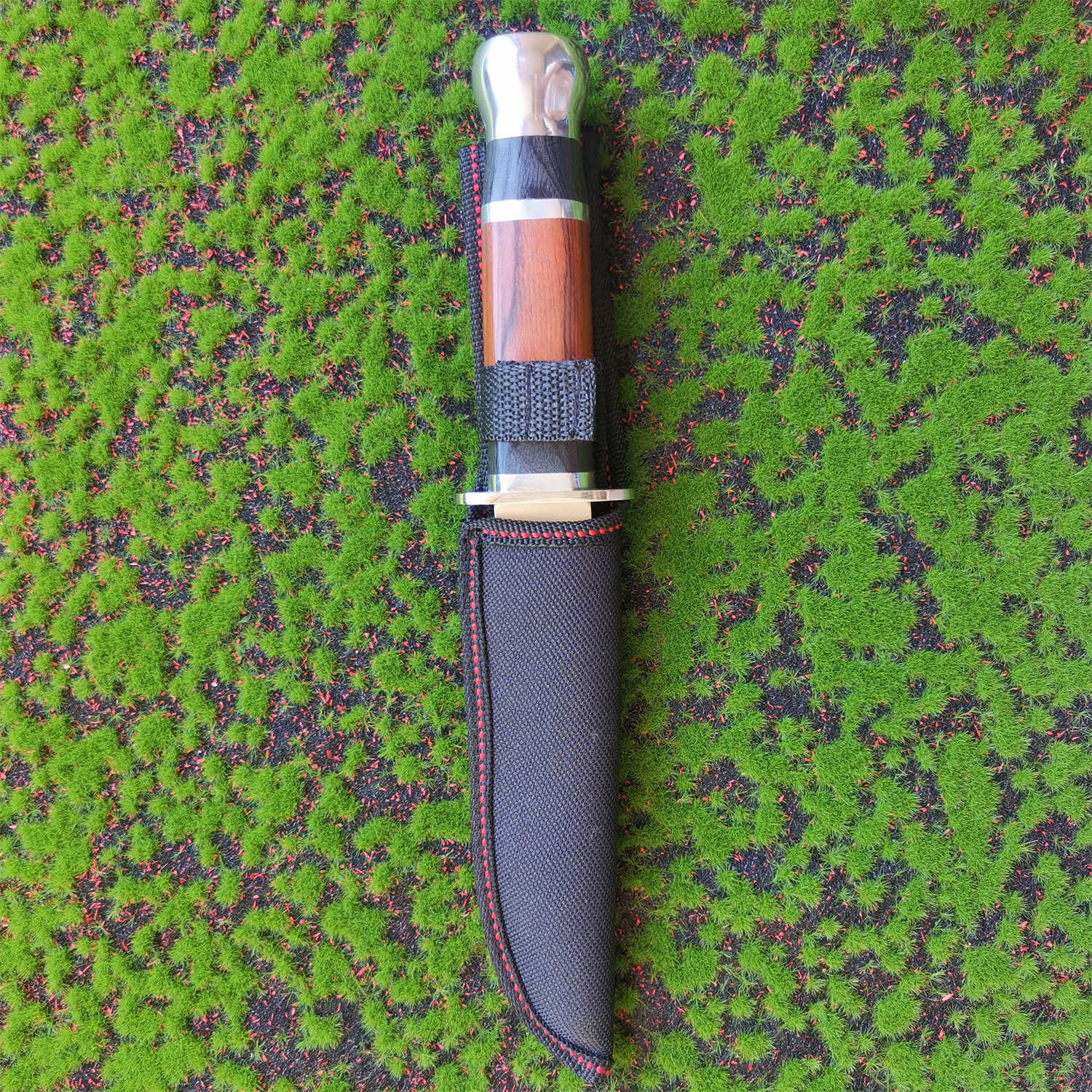 Cuchillo recto para acampar al aire libre, cuchillo defensivo con mango de madera de Color, cuchillo táctico de caza de acero 8Cr13Mov en la jungla