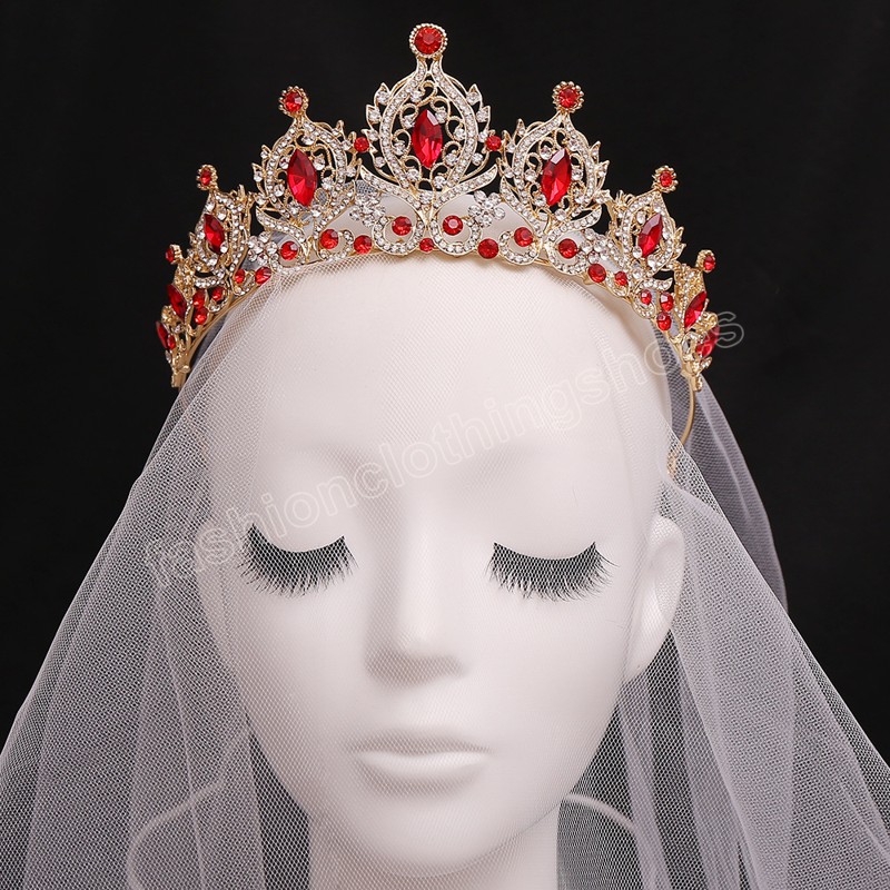 Elegant Bride Crystal Crown For Women Girls Wedding Headwear Queen Bridal Tiaras Hair Dress Accessories Headbands