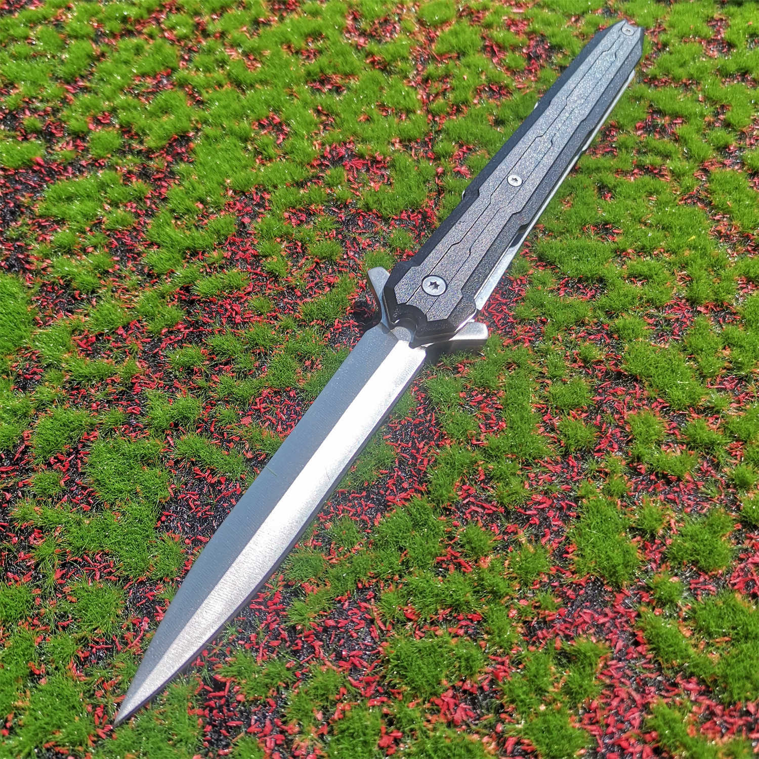 Hög hårdhet Vikkniv 440C rostfritt stålblad ABS -fiber + allt stålfoderhandtag utomhus överlevnadsficka kniv