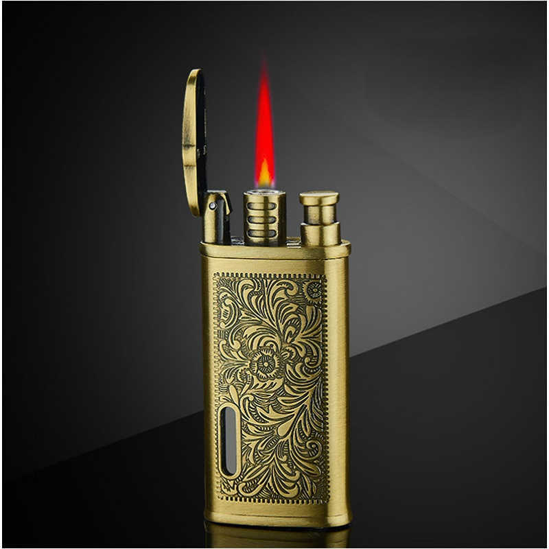 İnternet'e özgü ve vintage mystic Nine metal rüzgar geçirmez Gaz Lighters platosu yok f5ys