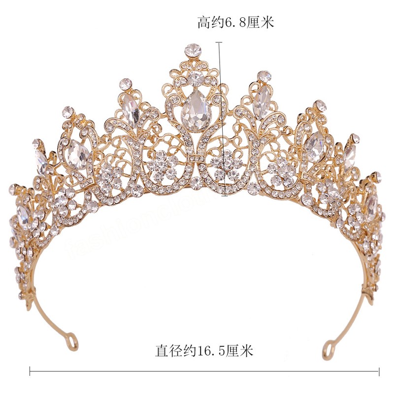 Coreano barroco luxo nupcial cristal tiara coroa para mulheres meninas festa de casamento nova elegante rainha vestido acessórios