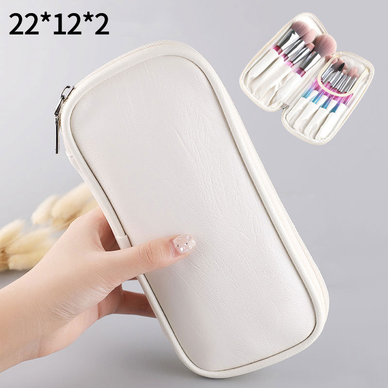 Étuis à cosmétiques pour femmes, 50 pièces, organisateur de maquillage Portable en PU, Double fermeture éclair, emballage écologique, sac de rangement de voyage, mélange de couleurs