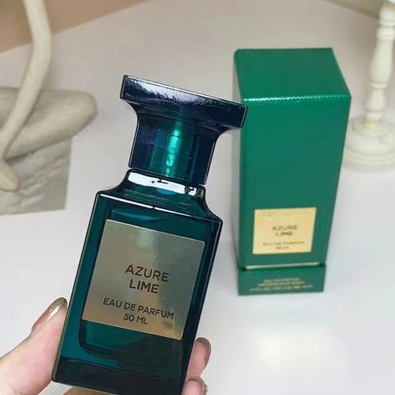 Parfymer dofter för kvinnor och män azurblå lime märke unisex spray cologne 50 ml edp naturlig berömd charmig långvarig doft för gåva 1.7 fl.oz eau de parfum