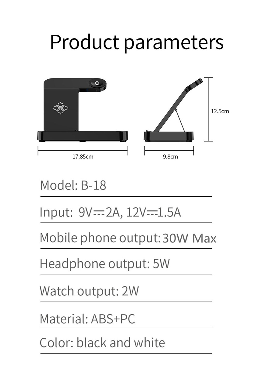 B-18 nieuw ontwerp 4-in-1 opvouwbare kleine draagbare powerbank magnetische draadloze oplader kan worden gebruikt als houder voor mobiele telefoons