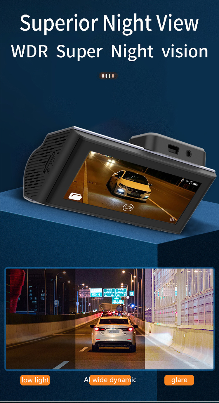 3.39インチカーDVR A5 for Cars Black Box HD 1440p Car Video Recorder Loop Recording DVR Camera Way With WiFi Nightivisue Dash Cam