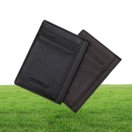 Gubintu подлинный кожаный мужчина стройный карманный корпус Credit Credit Super Thin Fashion Card Card Trive Wallet tarjetero hombre5263053